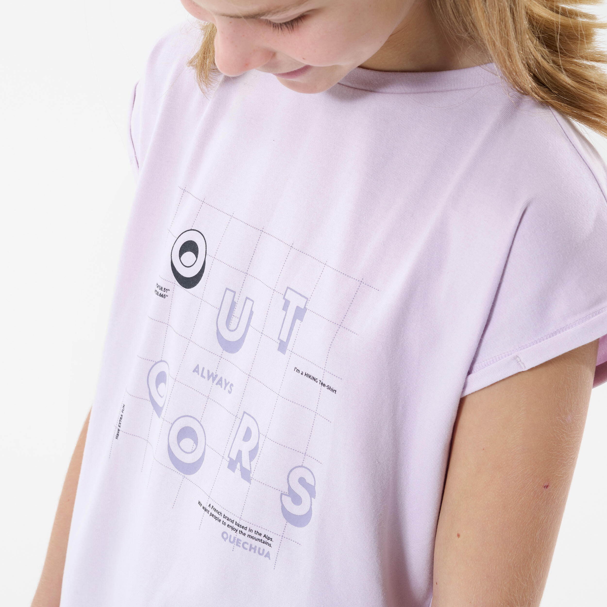 T-Shirt de randonnée - MH100 violet - enfant 7-15 ans 5/6