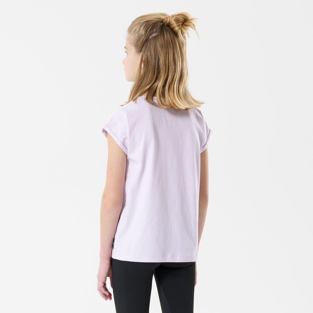 Mergaičių žygių marškinėliai „MH100“, 7–15 metų vaikams, turkio spalvos