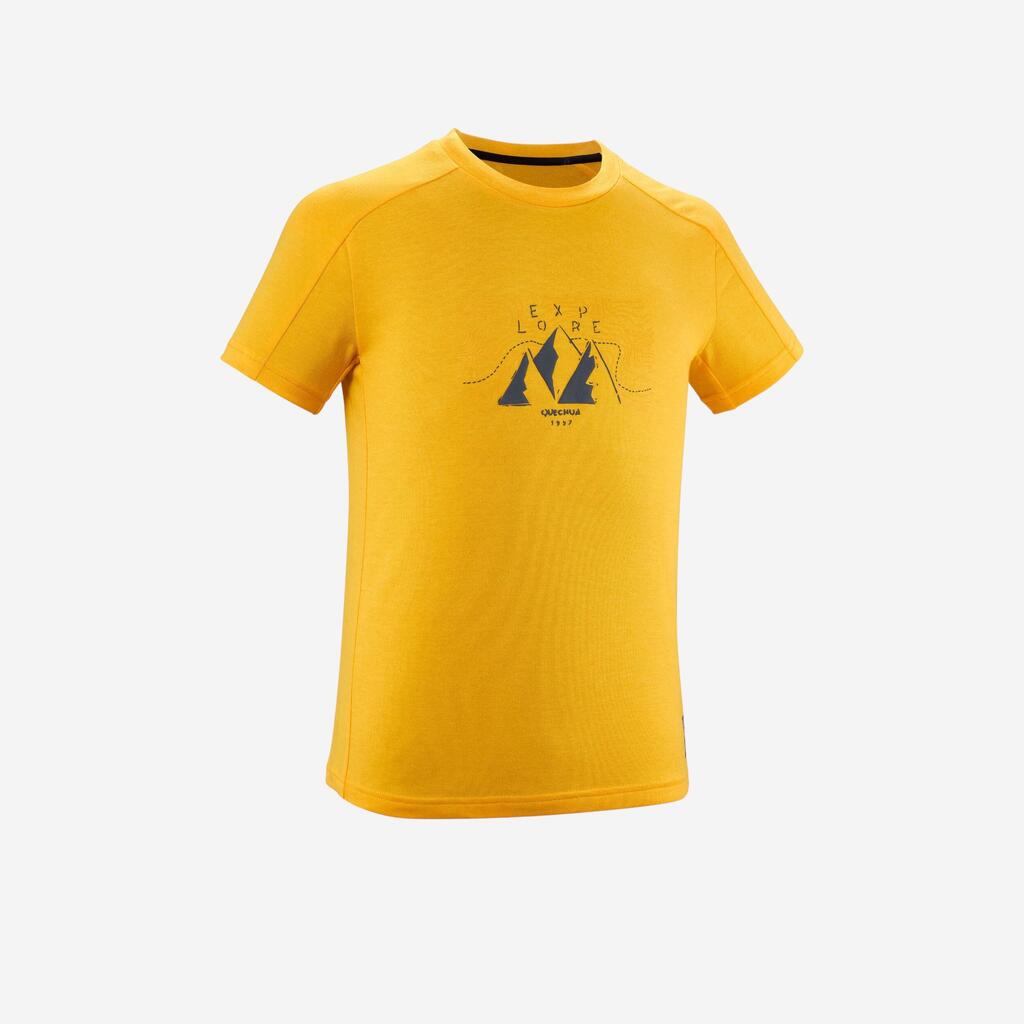 Παιδικό t-shirt πεζοπορίας- mh100 κίτρινο - για ηλικίες 7-15 ετών