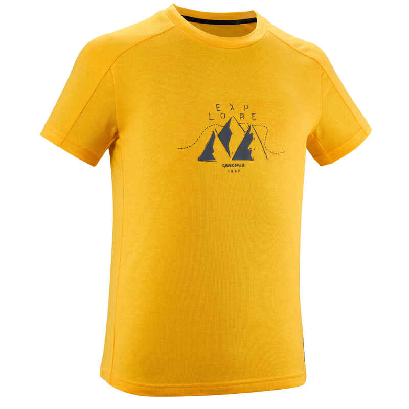 Παιδικό T-Shirt πεζοπορίας- MH100 κίτρινο - για ηλικίες 7-15 ετών