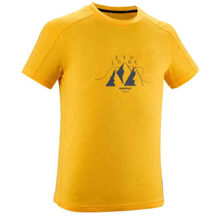 Rumena pohodniška majica s kratkimi rokavi MH100 za dečke (od 7 do 15 let)