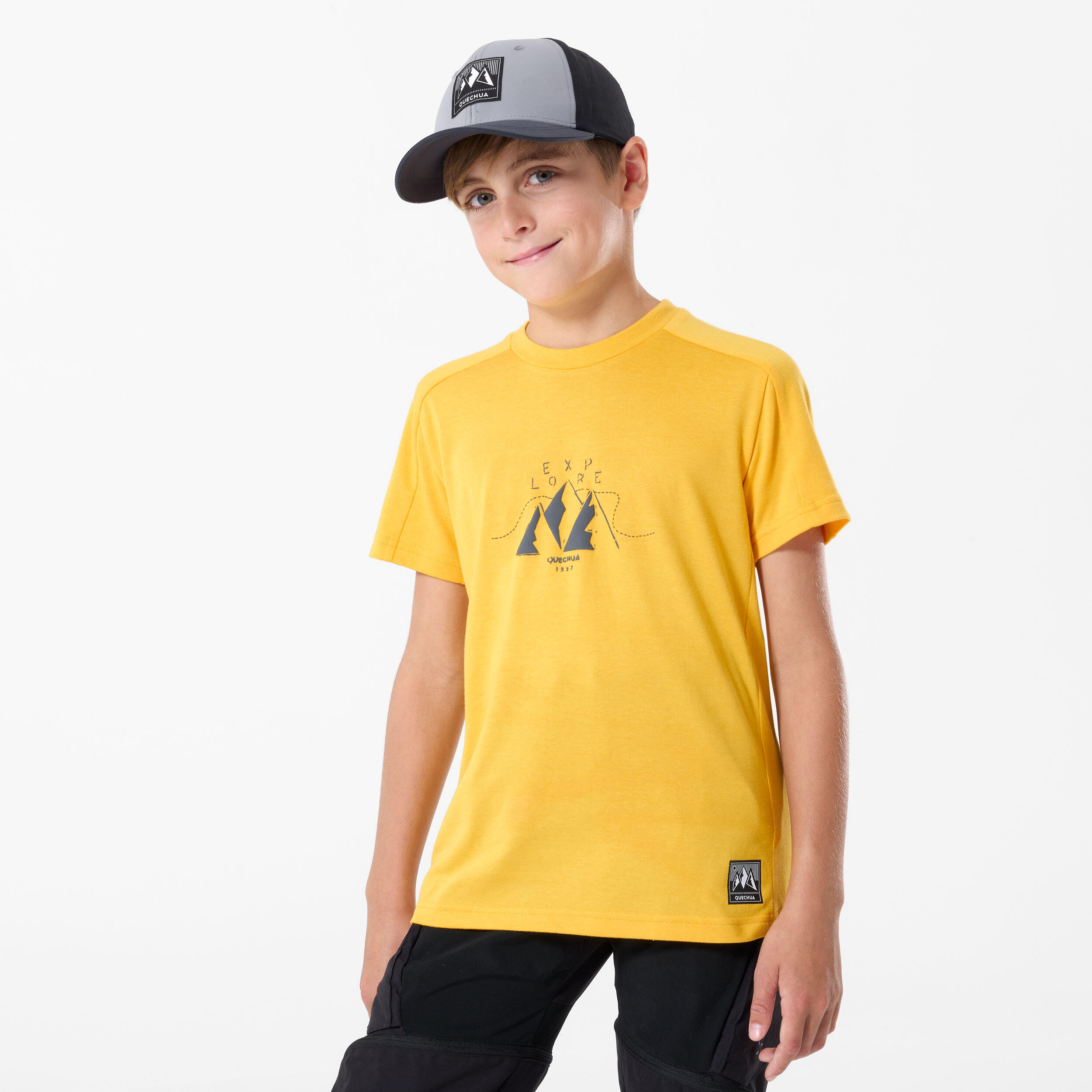 Child's hiking T-Shirt - MH100 yellow - 7-15 years 3/5