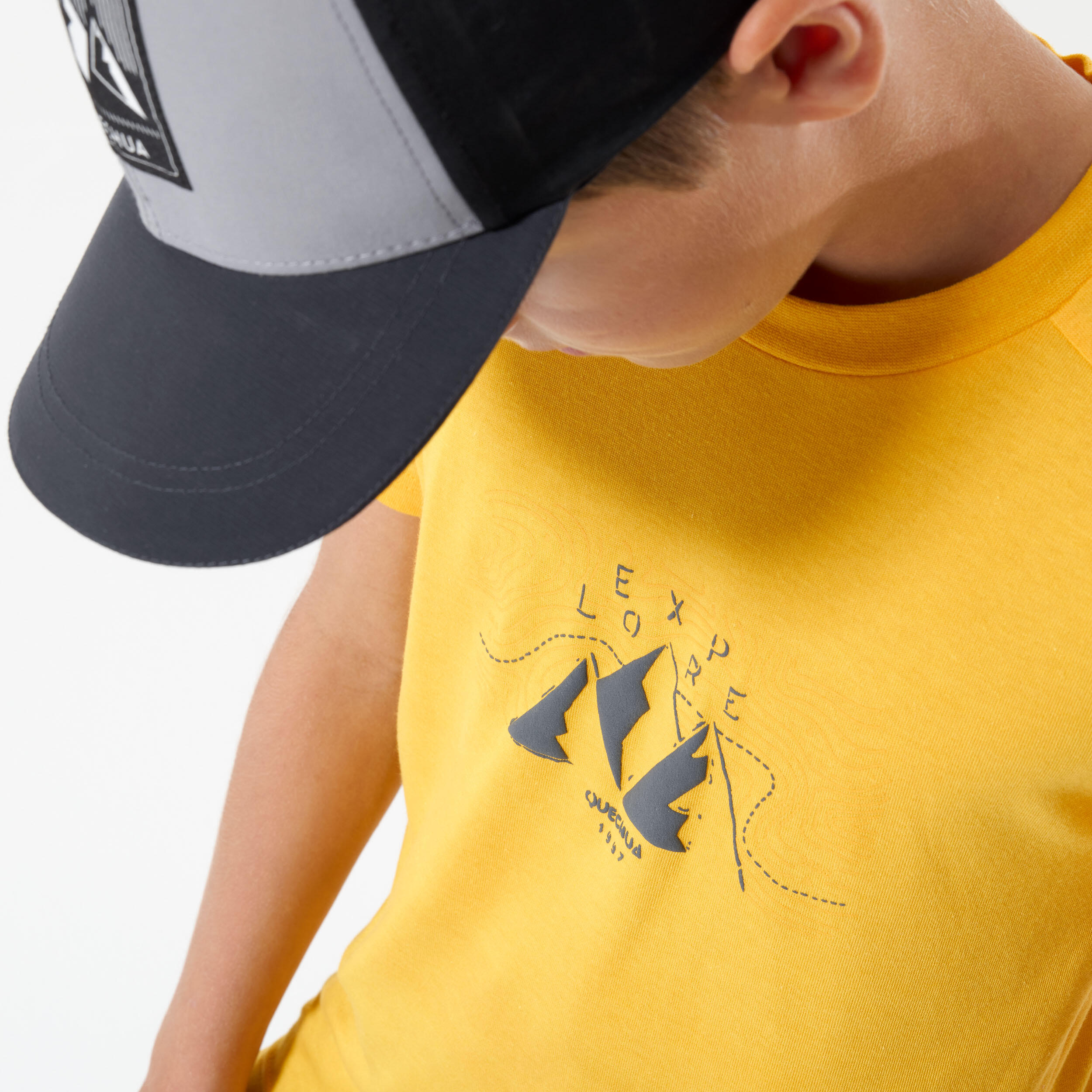 T-shirt trekking bambino MH100 gialla 5/5