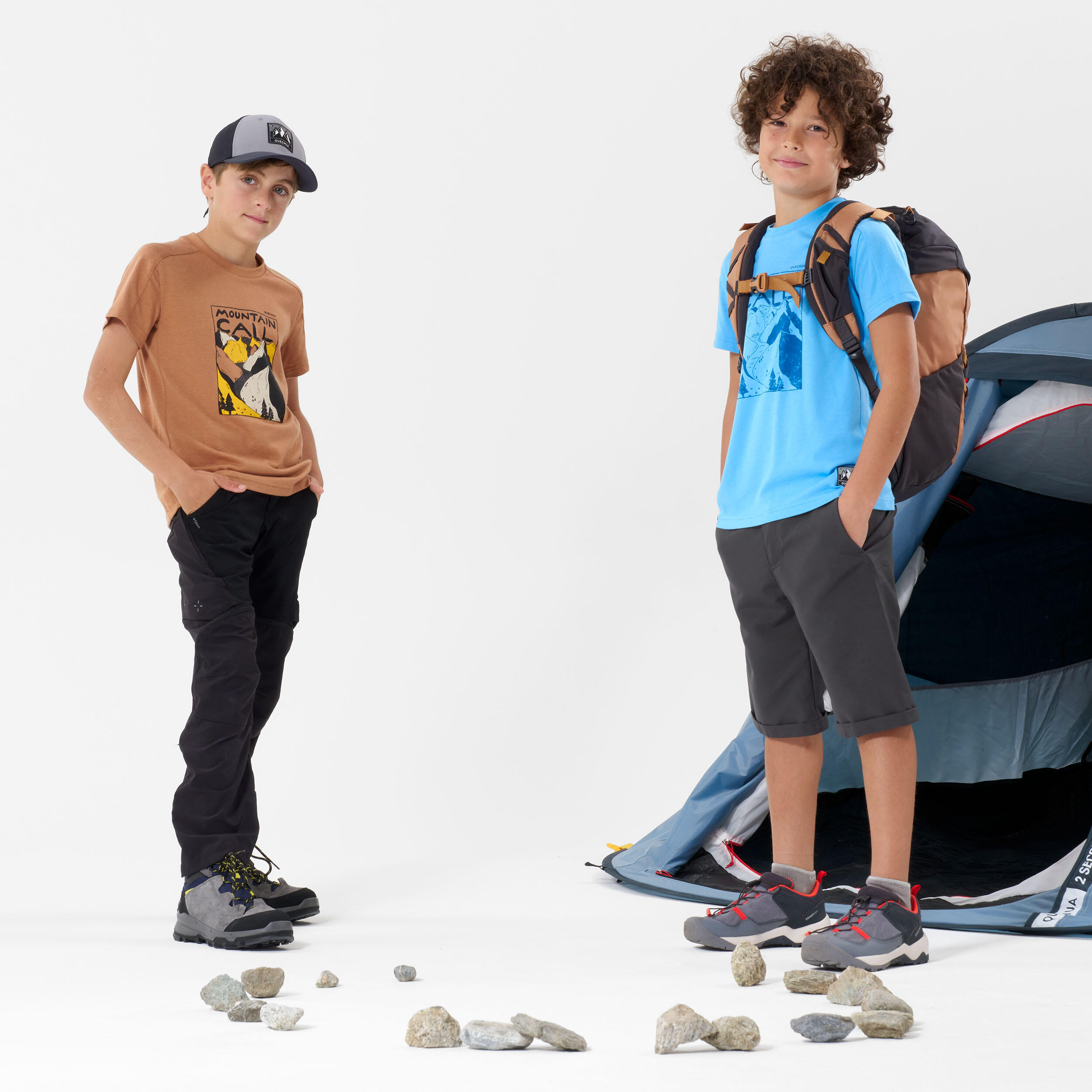 T-shirt de caminhada - MH100 azul - Criança 7-15 ANOS 8/8