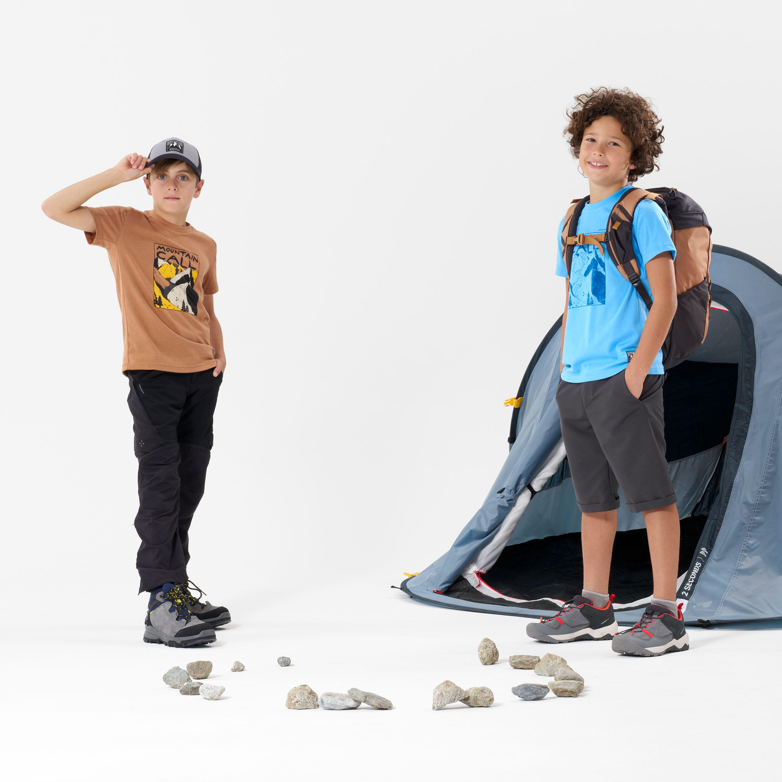 T-shirt de caminhada - MH100 azul - Criança 7-15 ANOS 7/8