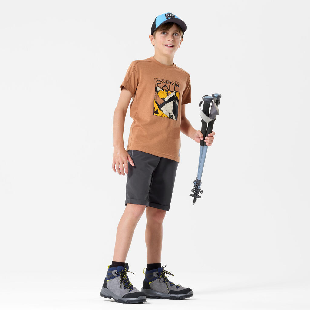 Bērnu (7-15 gadi) pārgājienu T krekls “MH100”, dzeltens