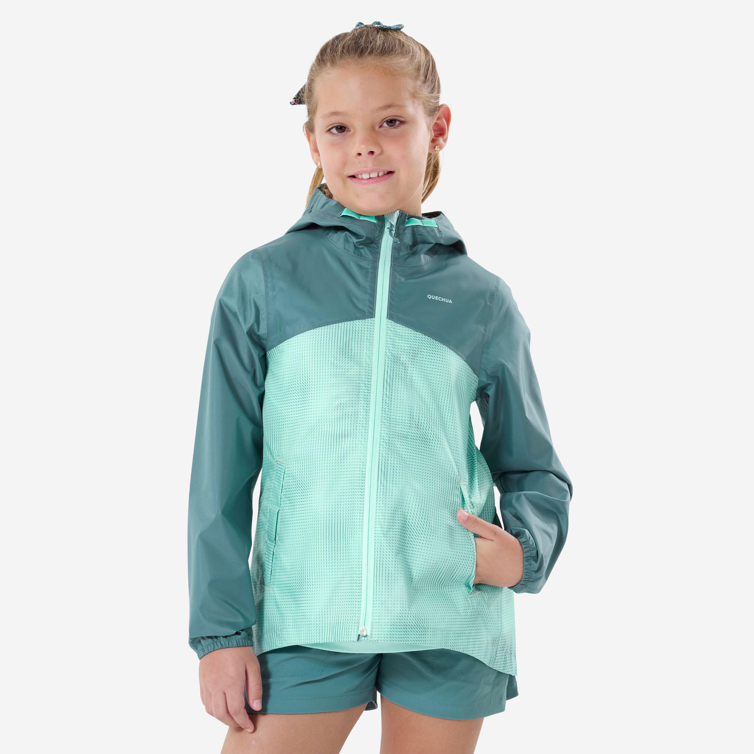 Giacca da trekking impermeabile - MH100 zip - bambini 7-15 anni