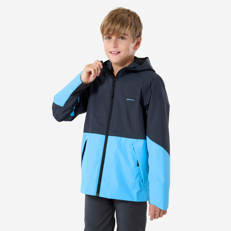 Veste imperméable de randonnée - MH500 bleue - enfant 7-15 ans