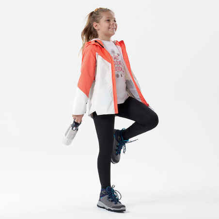 Bež in rožnata vodoodporna pohodniška jakna MH500 za otroke