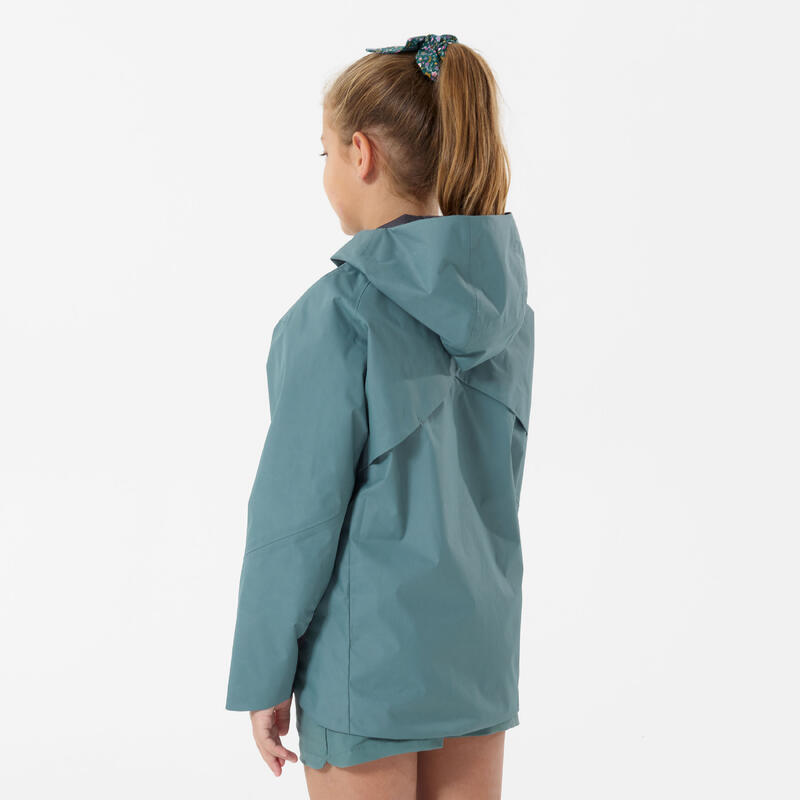 Veste imperméable de randonnée fille 7-15, MH500 vert