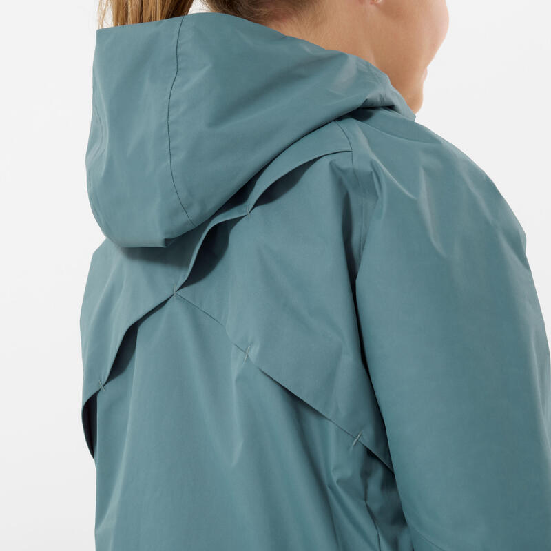 Veste imperméable de randonnée fille 7-15, MH500 vert
