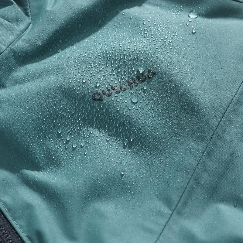 7-15 歲兒童防水登山健行外套 MH500－綠色
