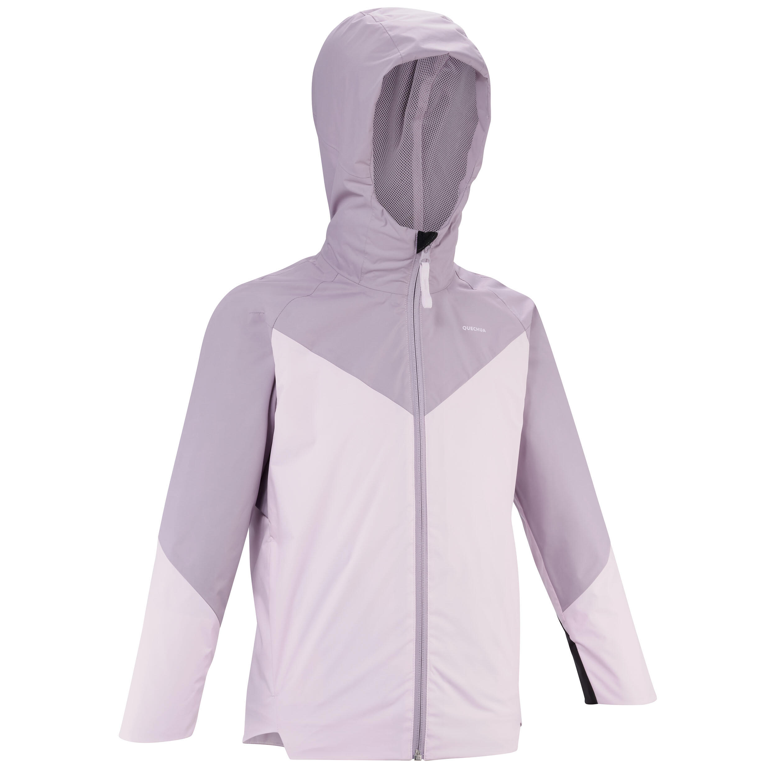 Child's waterproof hiking jacket - MH500 purple and mauve - 7-15 years 1/8