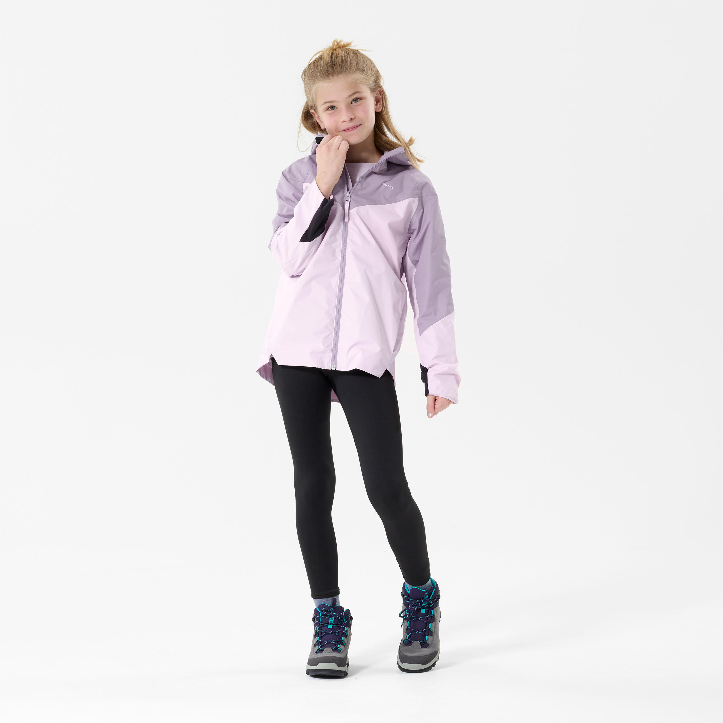 Child's waterproof hiking jacket - MH500 purple and mauve - 7-15 years 2/8