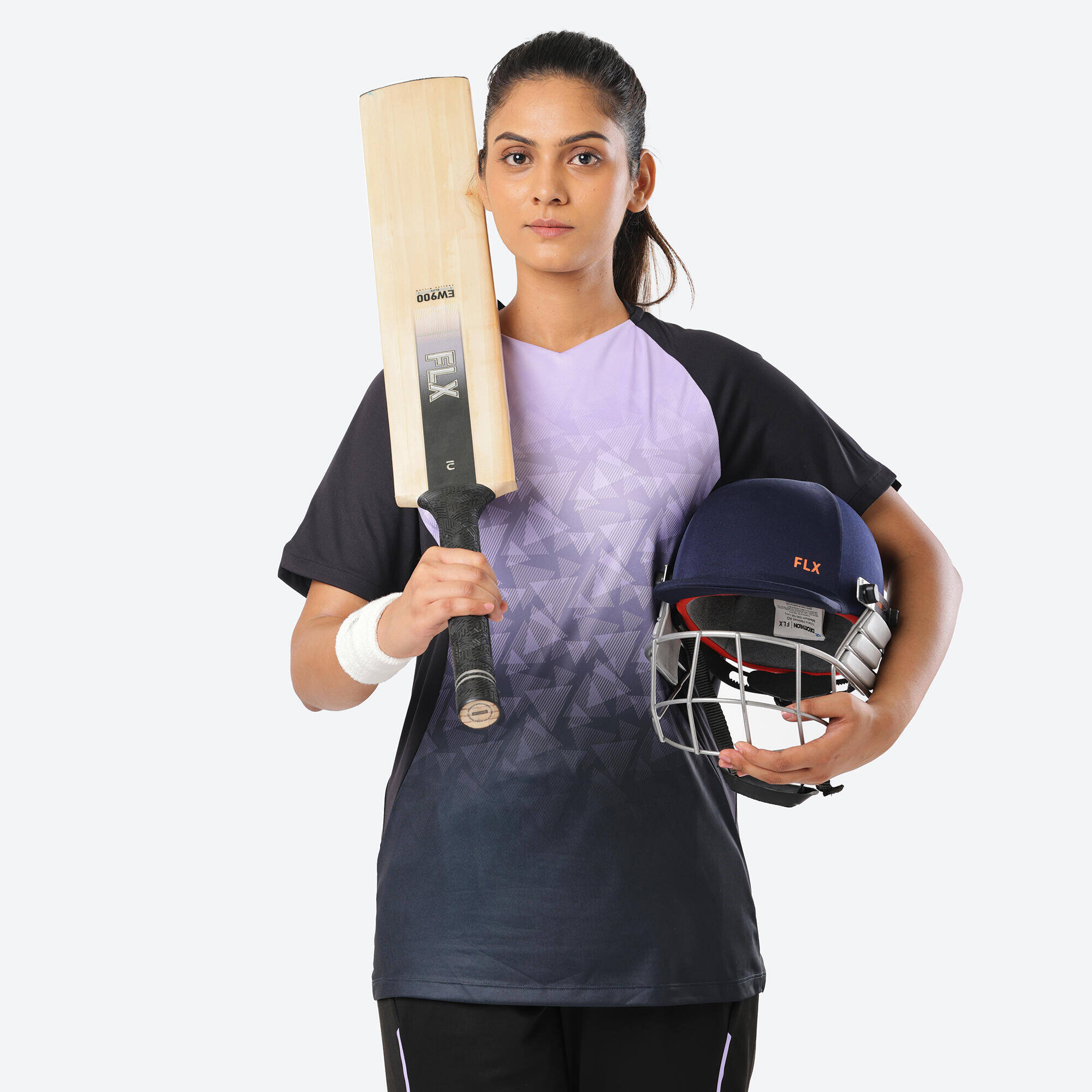 Women's Cricket Polo WCP 500 Comfortable & Stretchable Black -  4