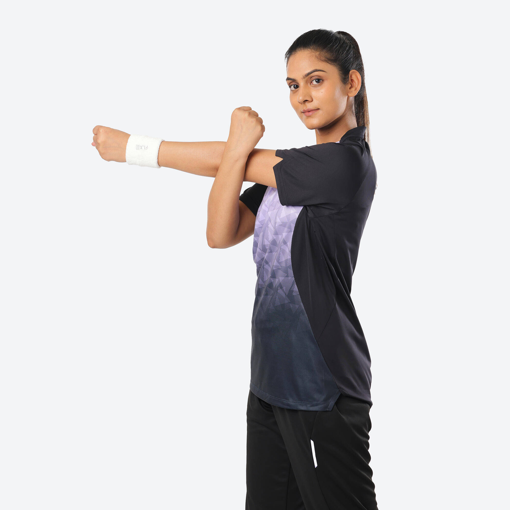 Women's Cricket Polo WCP 500 Comfortable & Stretchable Black -  3