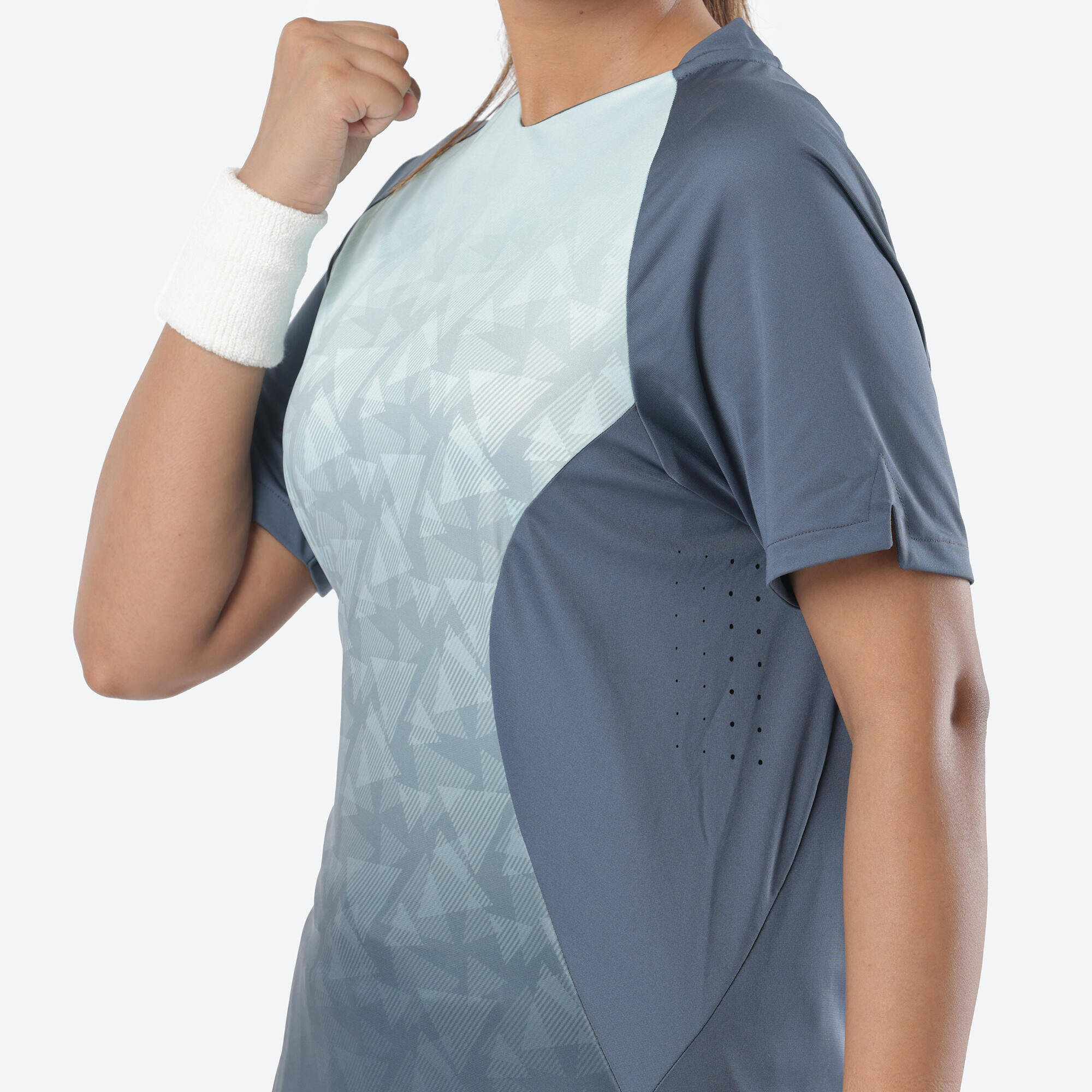Women's Cricket Polo WCP 500 Moisture-Wicking & Flexible Blue -  4