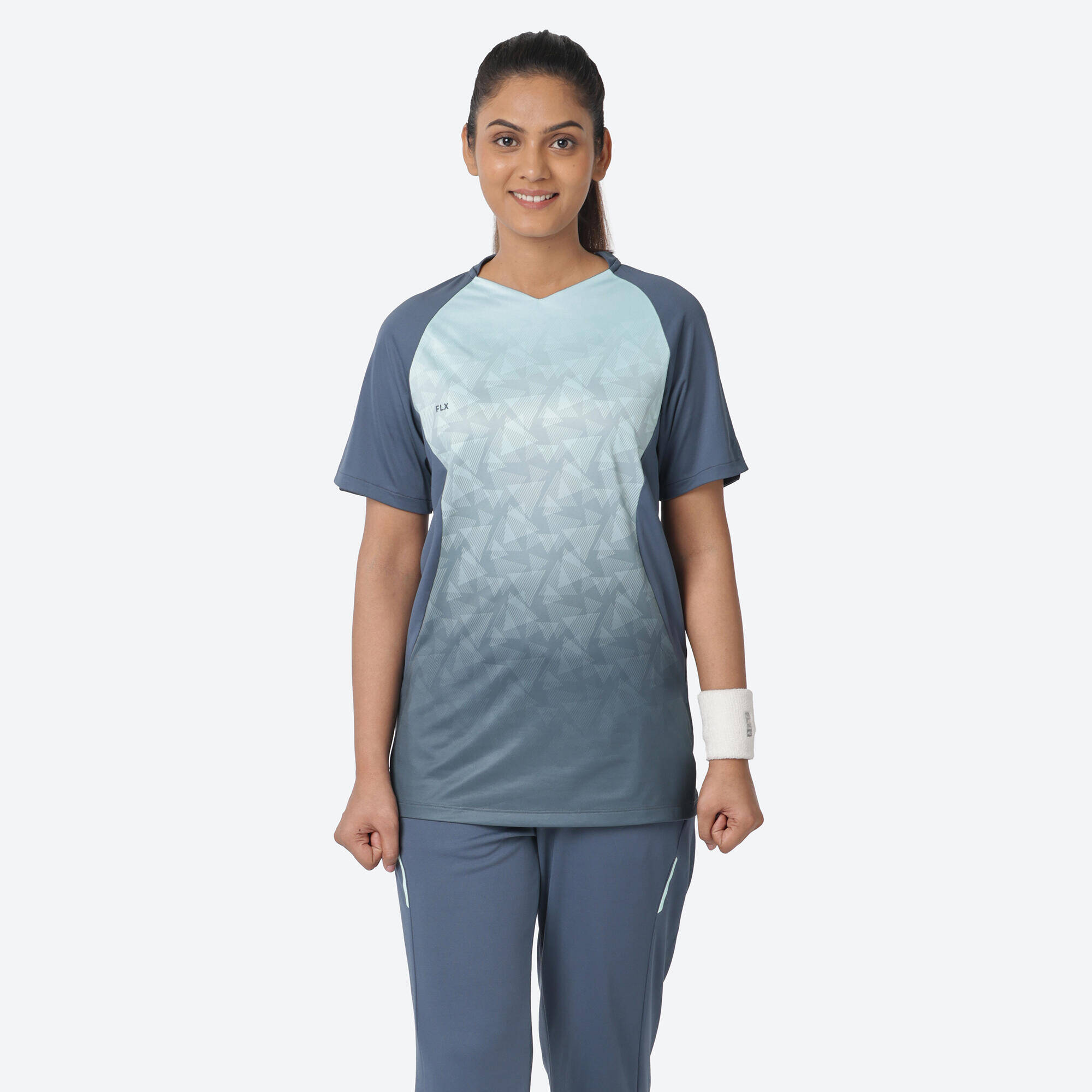 Women's Cricket Polo WCP 500 Moisture-Wicking & Flexible Blue -  1
