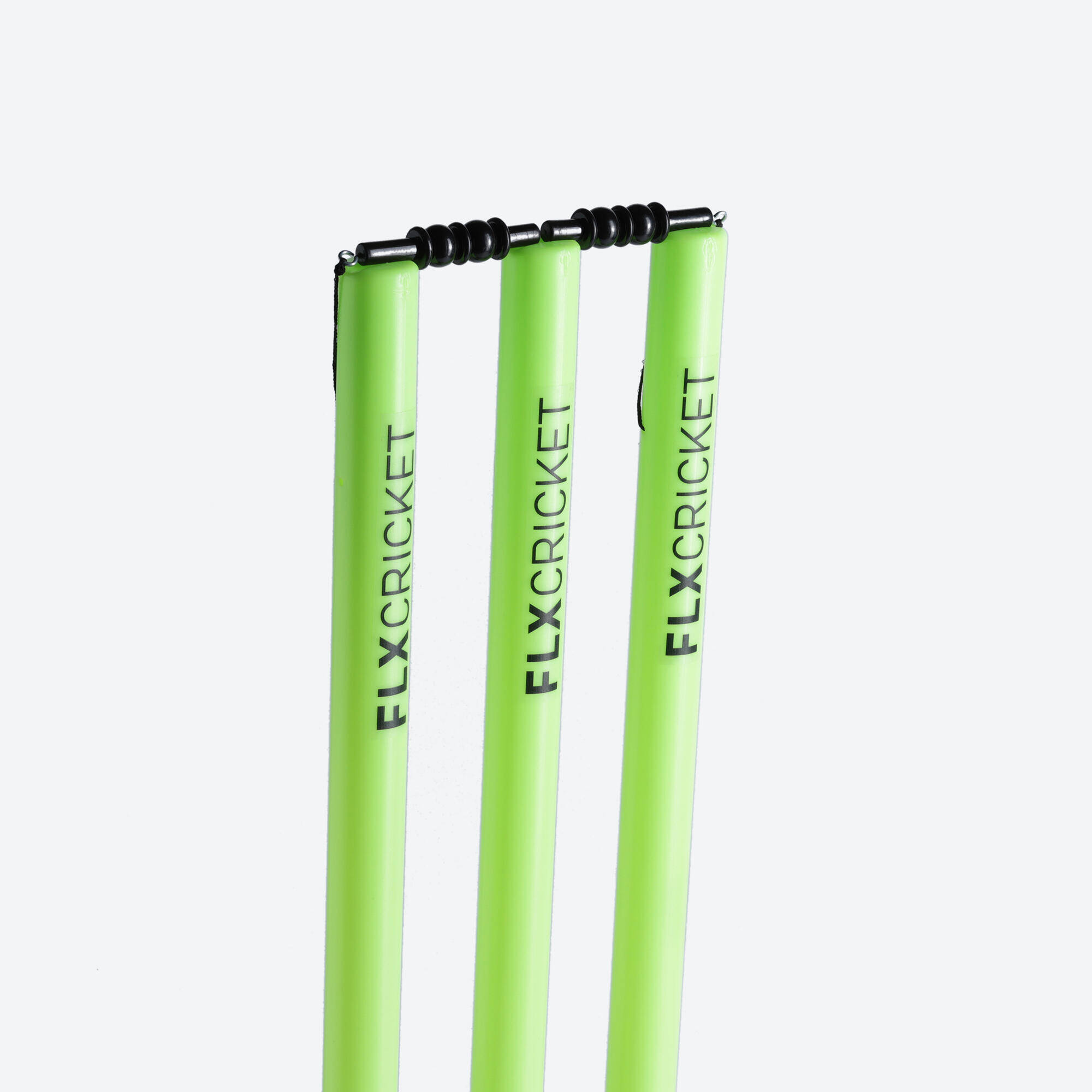 Plastic Cricket Stump Set Lightweight & Durable Lime Green -  2