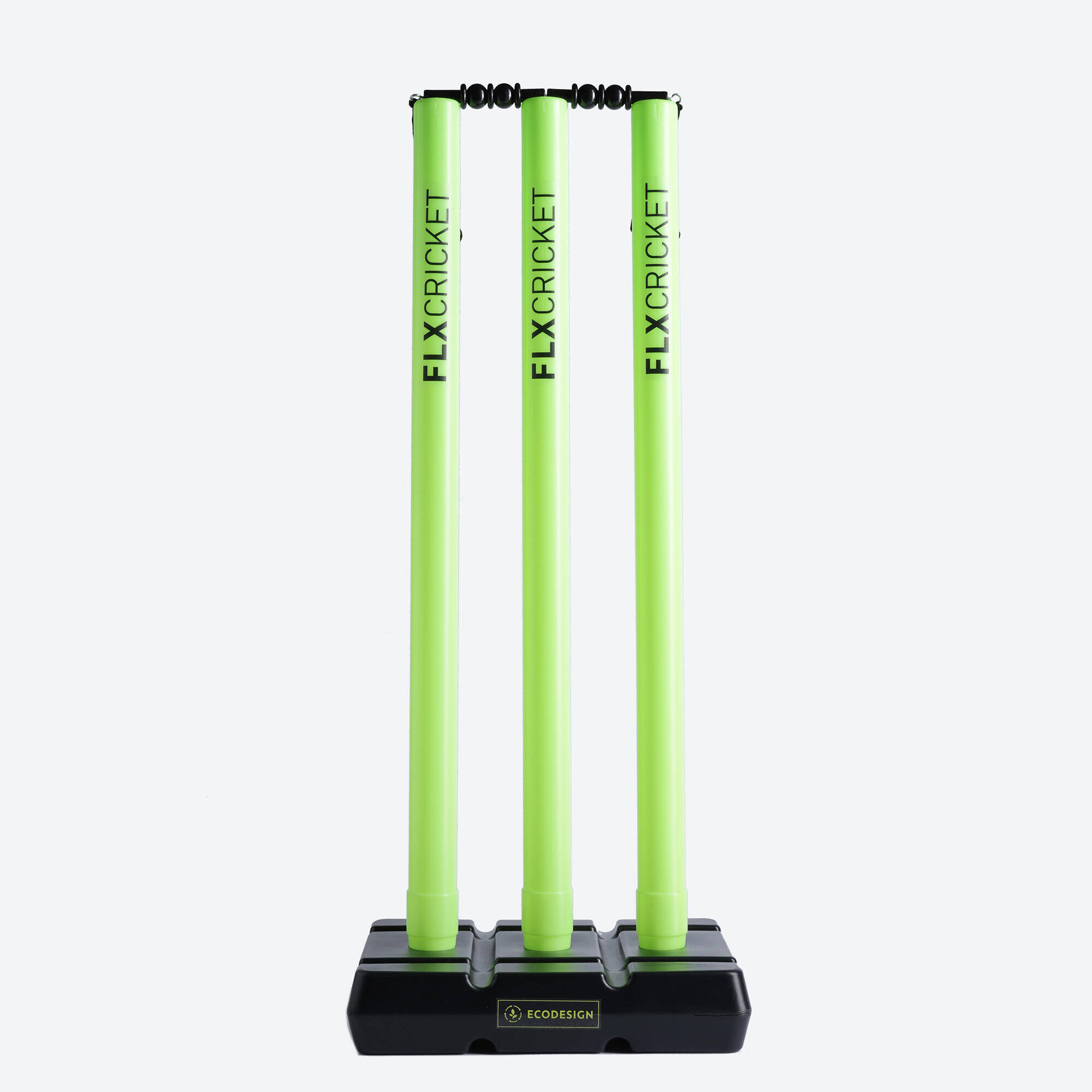 Plastic Cricket Stump Set Lightweight & Durable Lime Green -  1