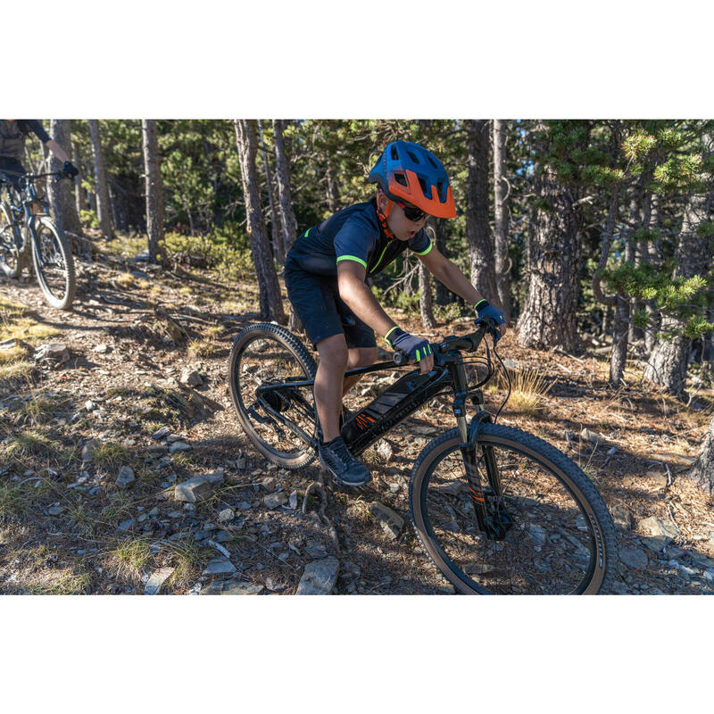 Guantes Ciclismo 500 Niños 8-12 Años Negro Amarillo