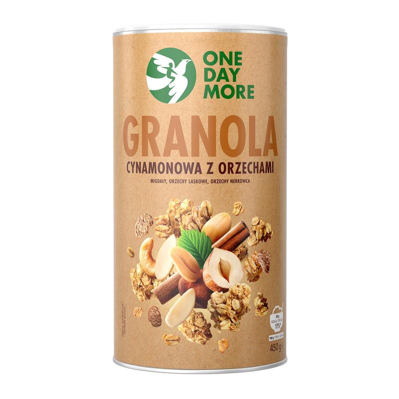 Granola cynamonowa z orzechami OneDayMore 450g