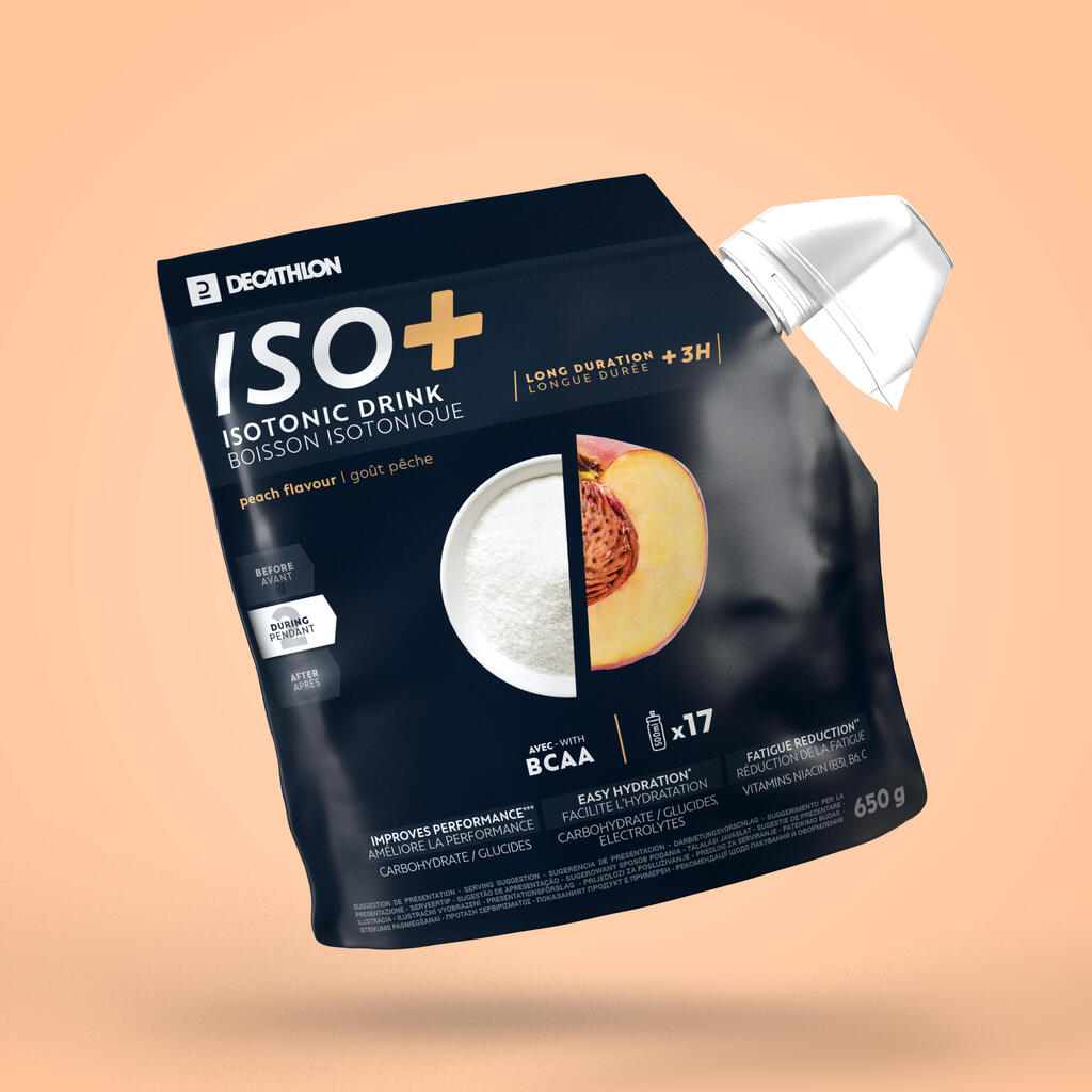 Izotoniska dzēriena pulveris “iso+”, 650 g, ar persiku garšu