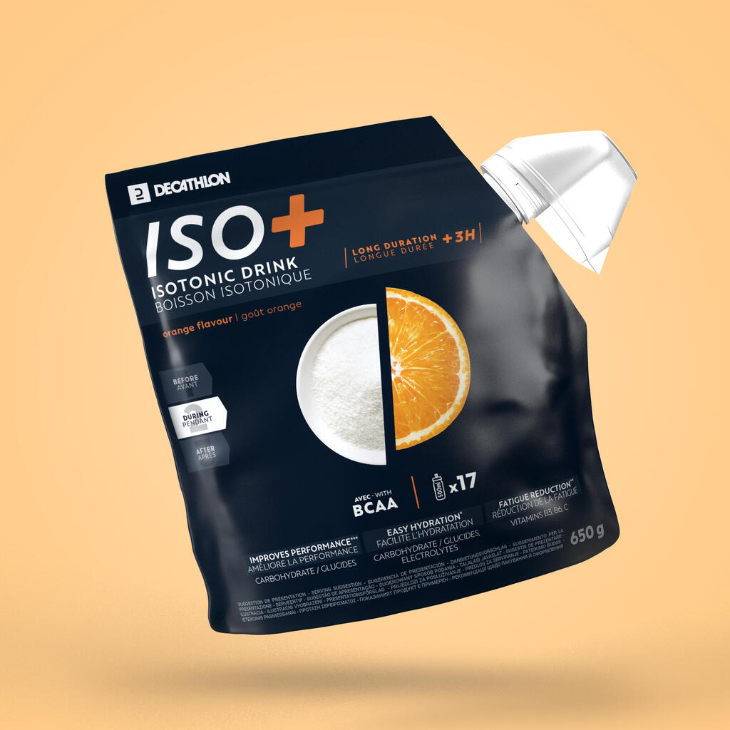 Izotoniska dzēriena pulveris “iso+”, 650 g, ar apelsīnu garšu