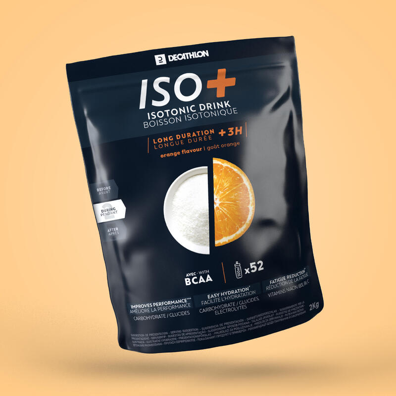 Poeder voor isotone sportdrank ISO+ sinaasappel 2 kg