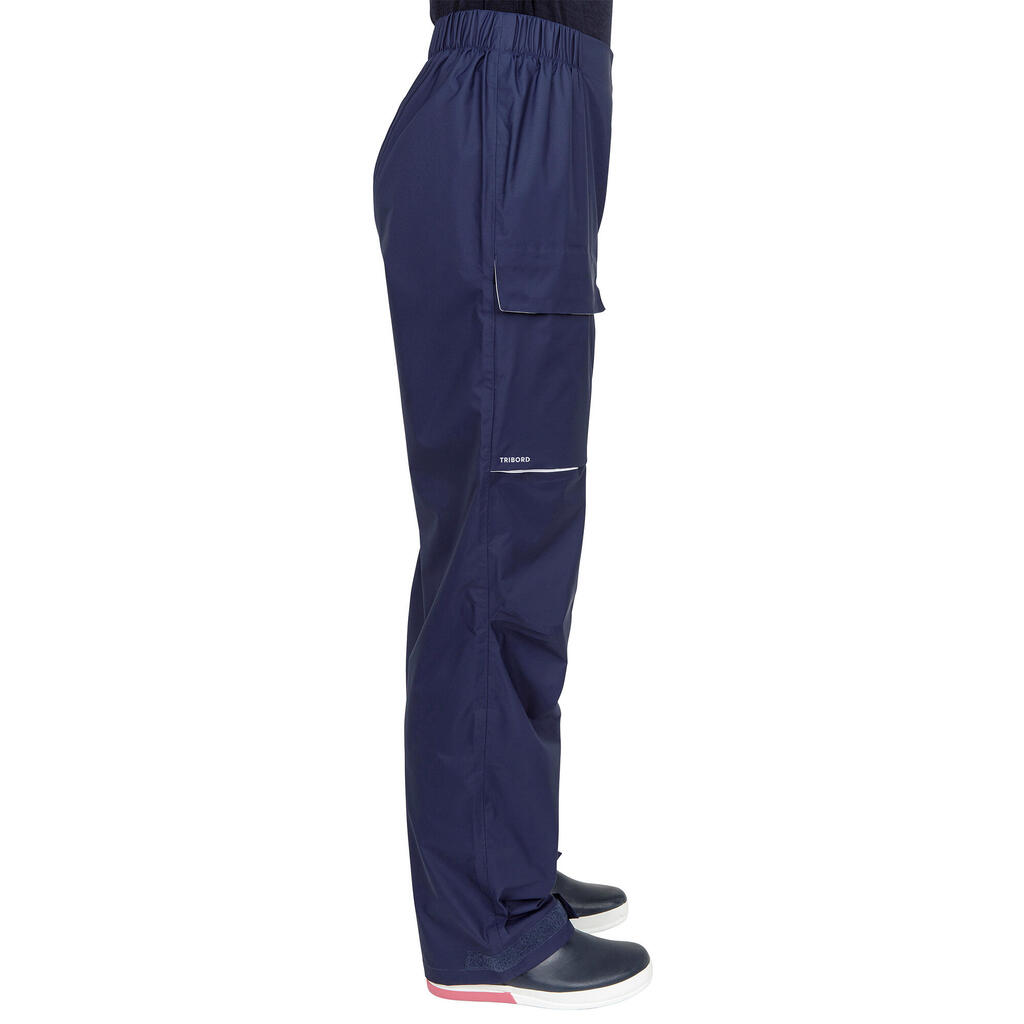 Women's Waterproof Sailing Overtrousers 100 Eco-designed navy