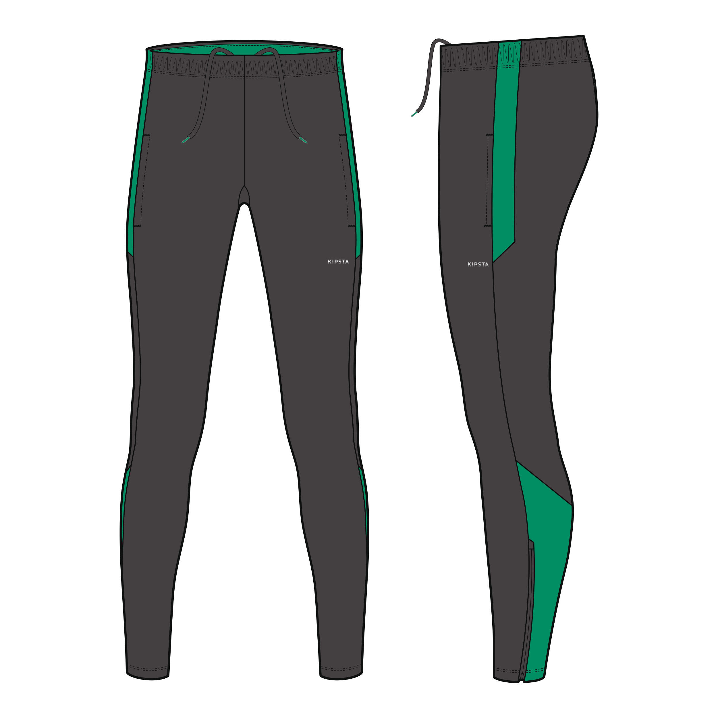 Pantalón de fútbol VIRALTO CLUB gris carbono y verde 7/17