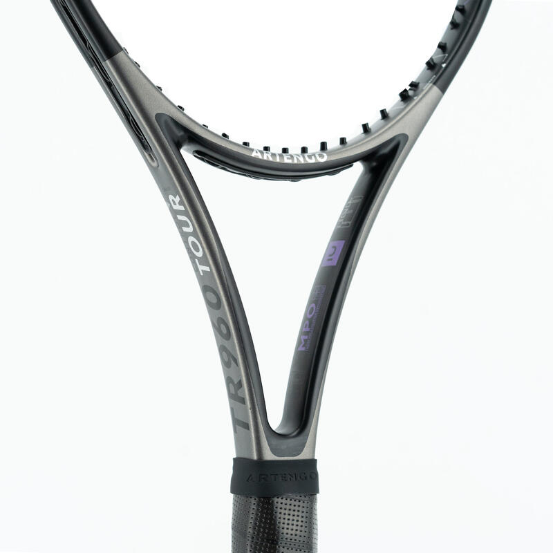 Tennisracket voor volwassenen TR960 Control Tour 18x20 grijs onbespannen