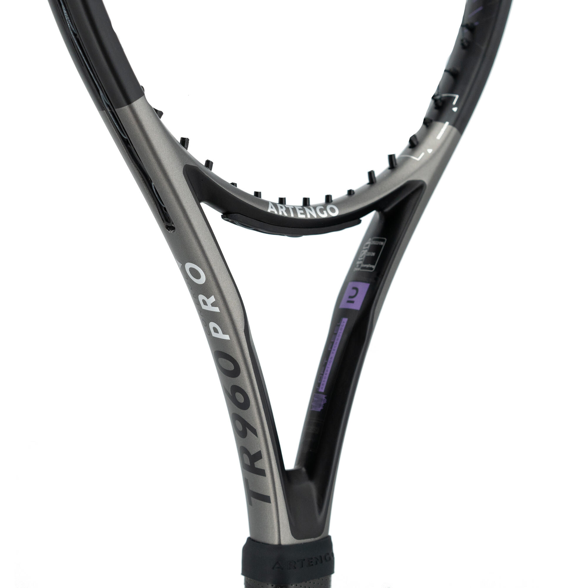 Adult Tennis 300 g Unstrung Racket TR960 Control Pro - Black/Grey 5/9