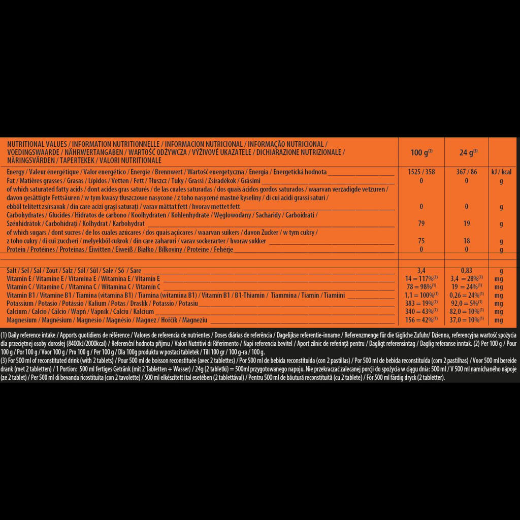 Izotoniska dzēriena tabletes “Powertabs”, 10x12 g, ar apelsīnu garšu