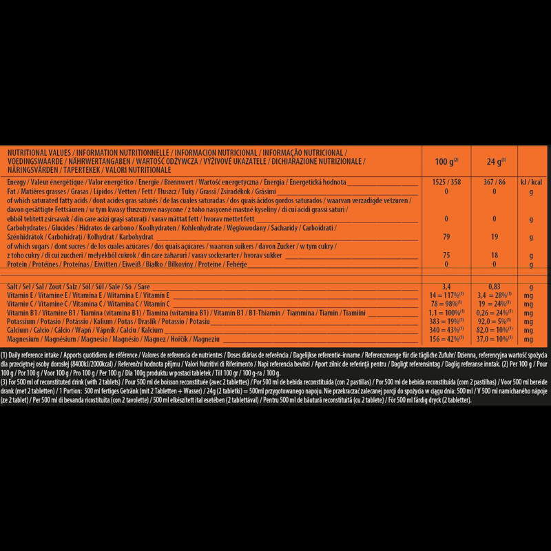 Boisson isotonique tablettes POWERTABS Orange 10x12g
