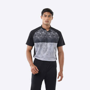 Men's Cricket Polo CP 500 Breathable Short Sleeve Black
