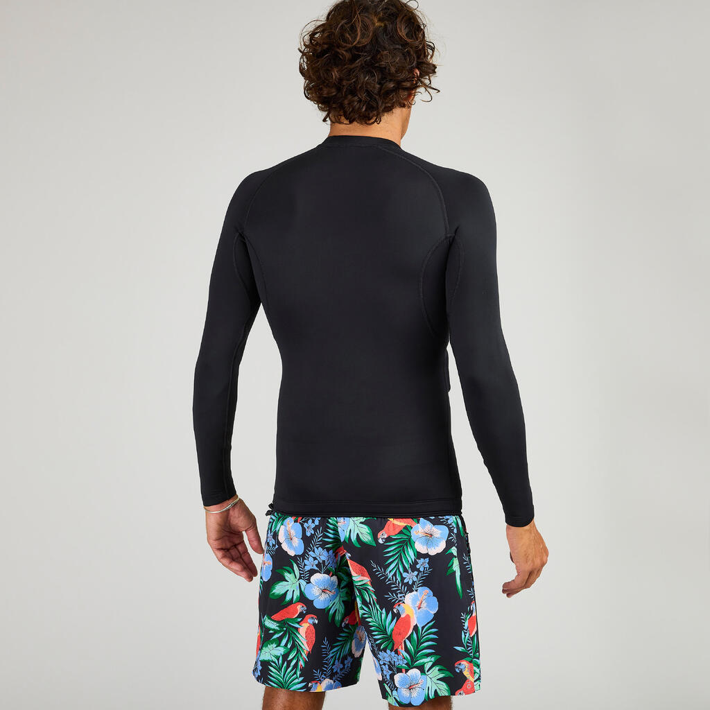 Pánske tričko anti UV na surfovanie čierno-bordové