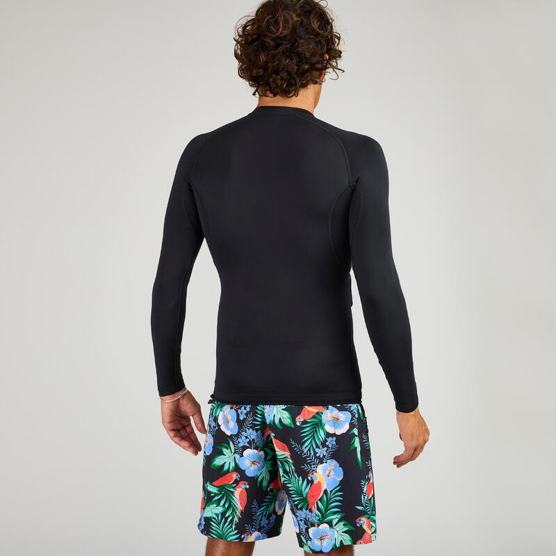 Pánské tričko s UV ochranou na surf černo-vínové