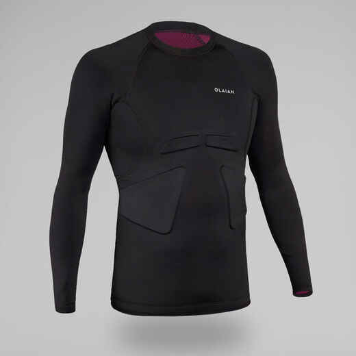 Pánske tričko anti UV na surfovanie čierno-bordové