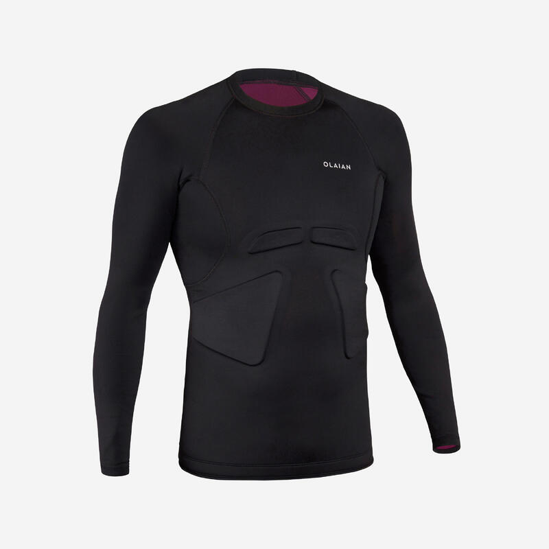 Pánské tričko s UV ochranou na surf černo-vínové