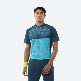 Men's Cricket Polo CP 500 Breathable Short Sleeve Turquoise