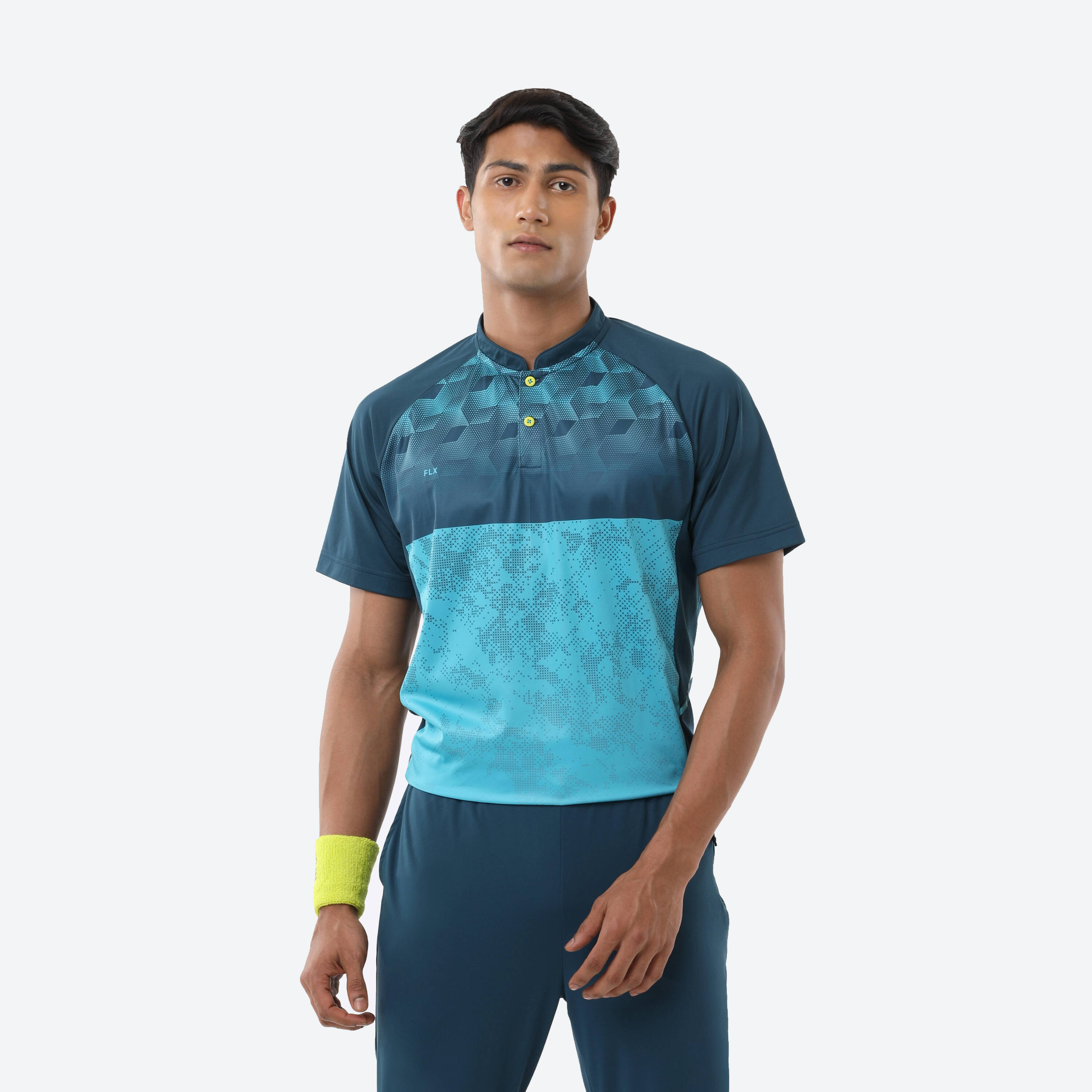 Men's Cricket Polo CP 500 Breathable Short Sleeve Turquoise -  1