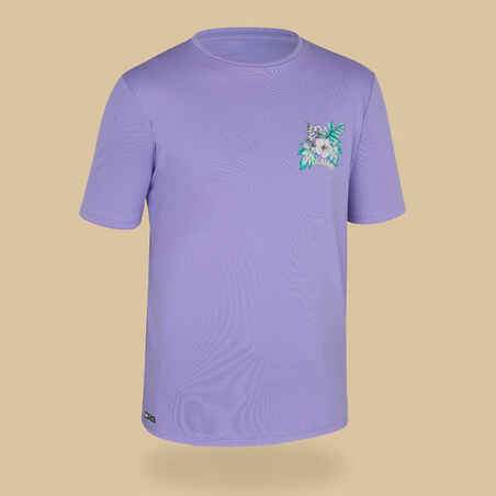 Vijoličasta majica s kratkimi rokavi z UV-zaščito za otroke 
