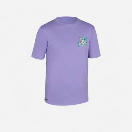 Water Tee Shirt junior manche courte ibiscus violet