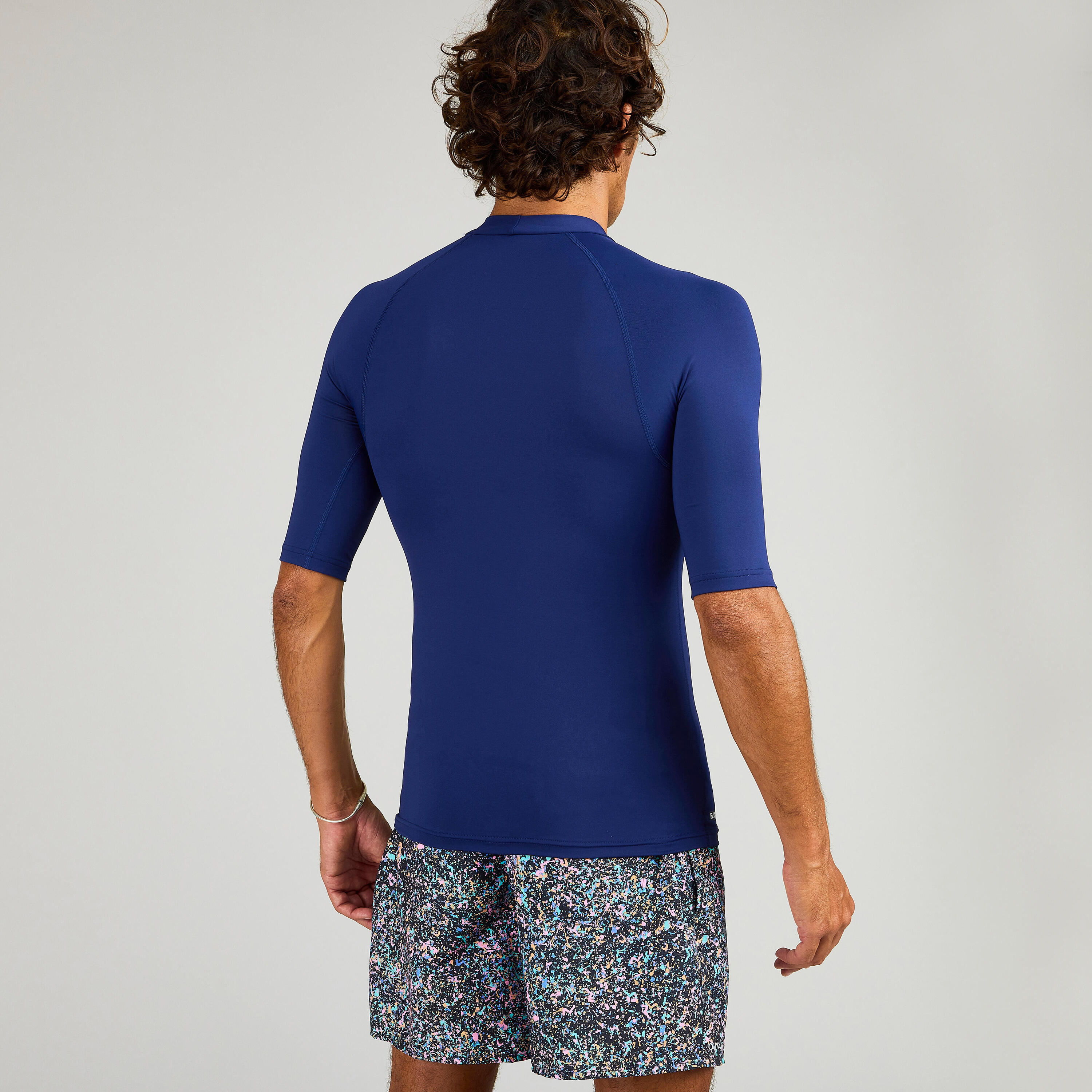 Men's short sleeve UV-protection T-shirt - 100 blue 3/6