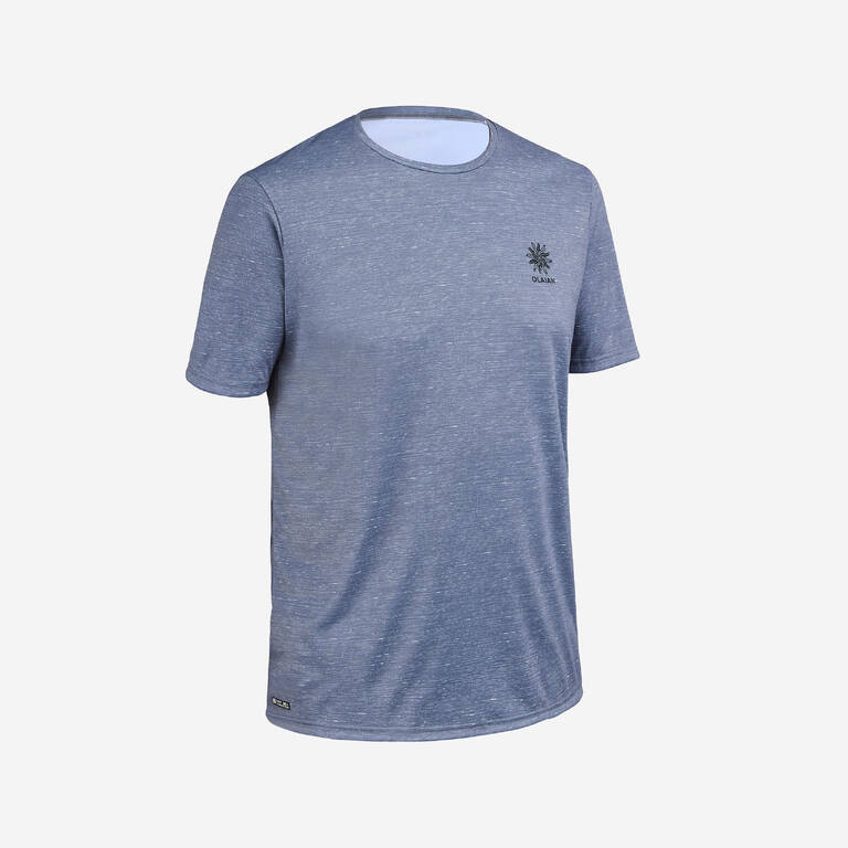 Men's Surfing Short-Sleeved Anti-UV T-Shirt - Grey print