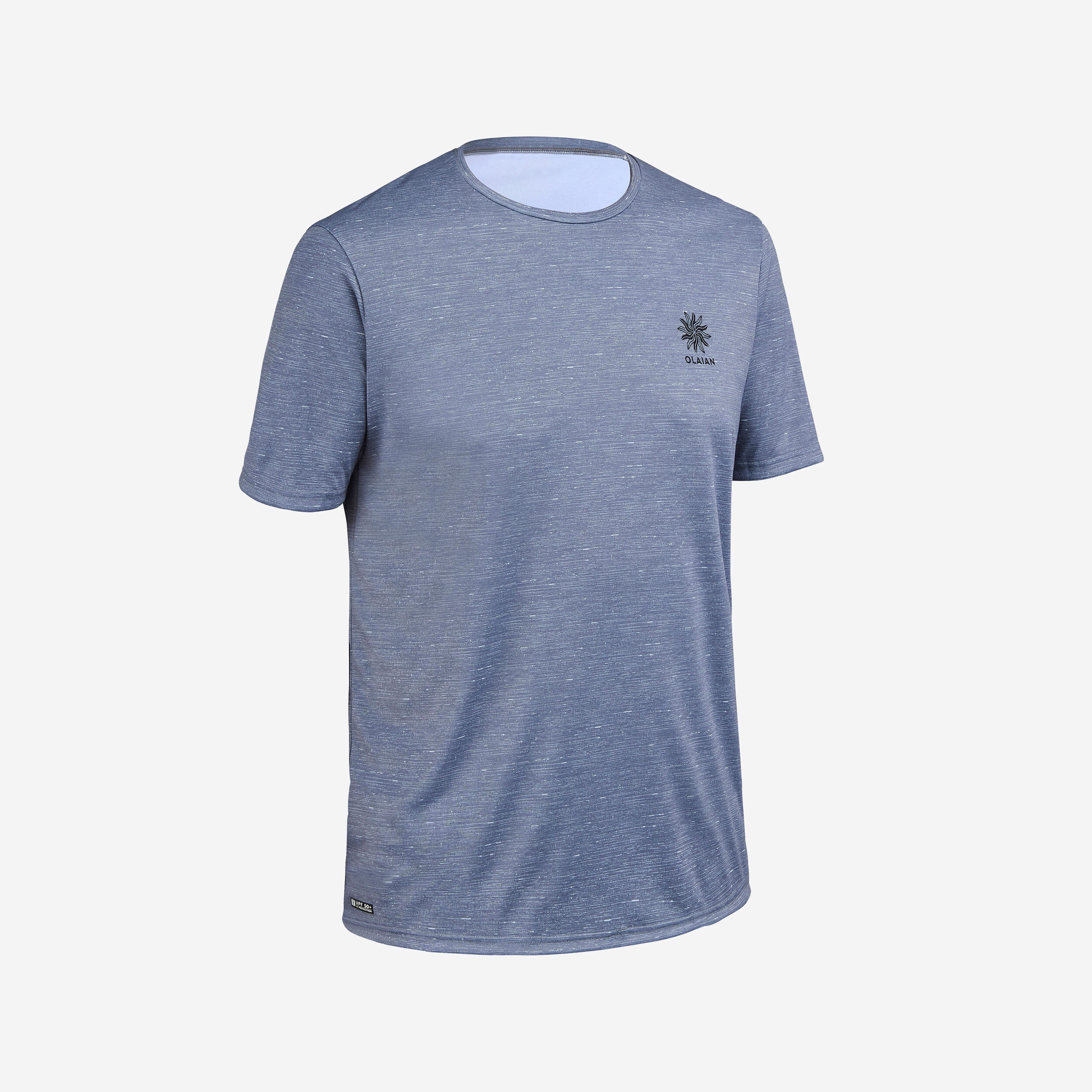 Men's Surfing Short-Sleeved Anti-UV T-Shirt - Grey print 1/5