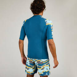 Men's surfing 500 short-sleeved anti-UV T-shirt top Palmeraie