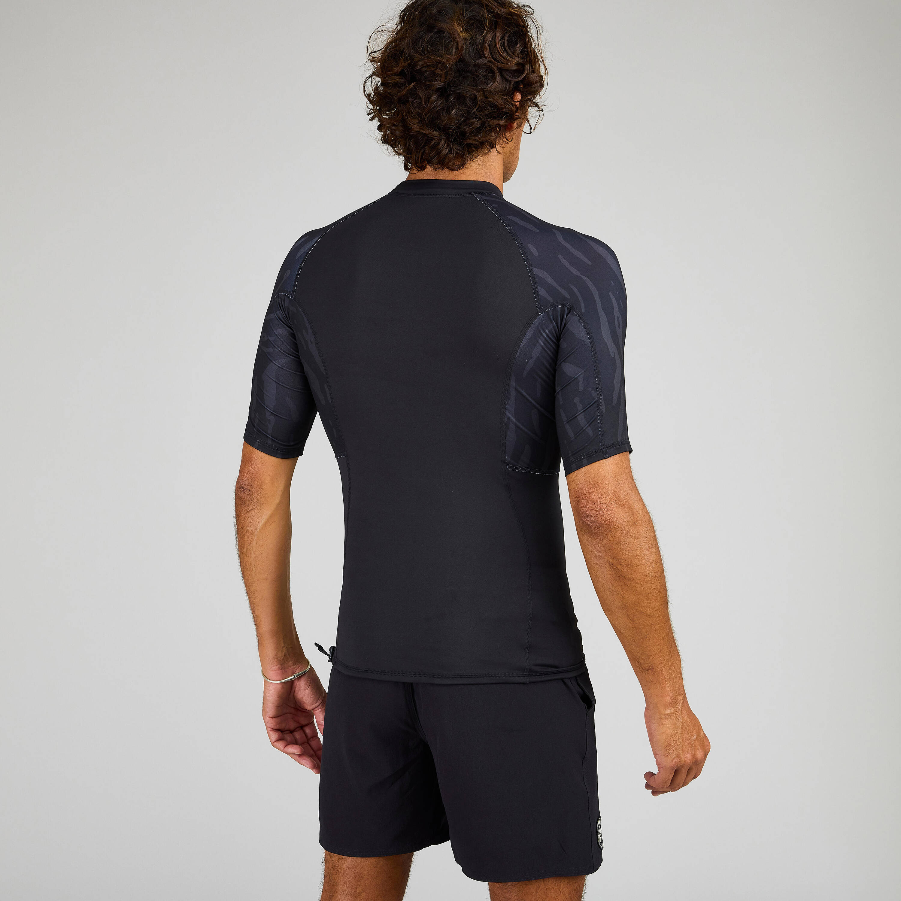 Men Surfing T-Shirt UV Protection Top- 500 Black -  4
