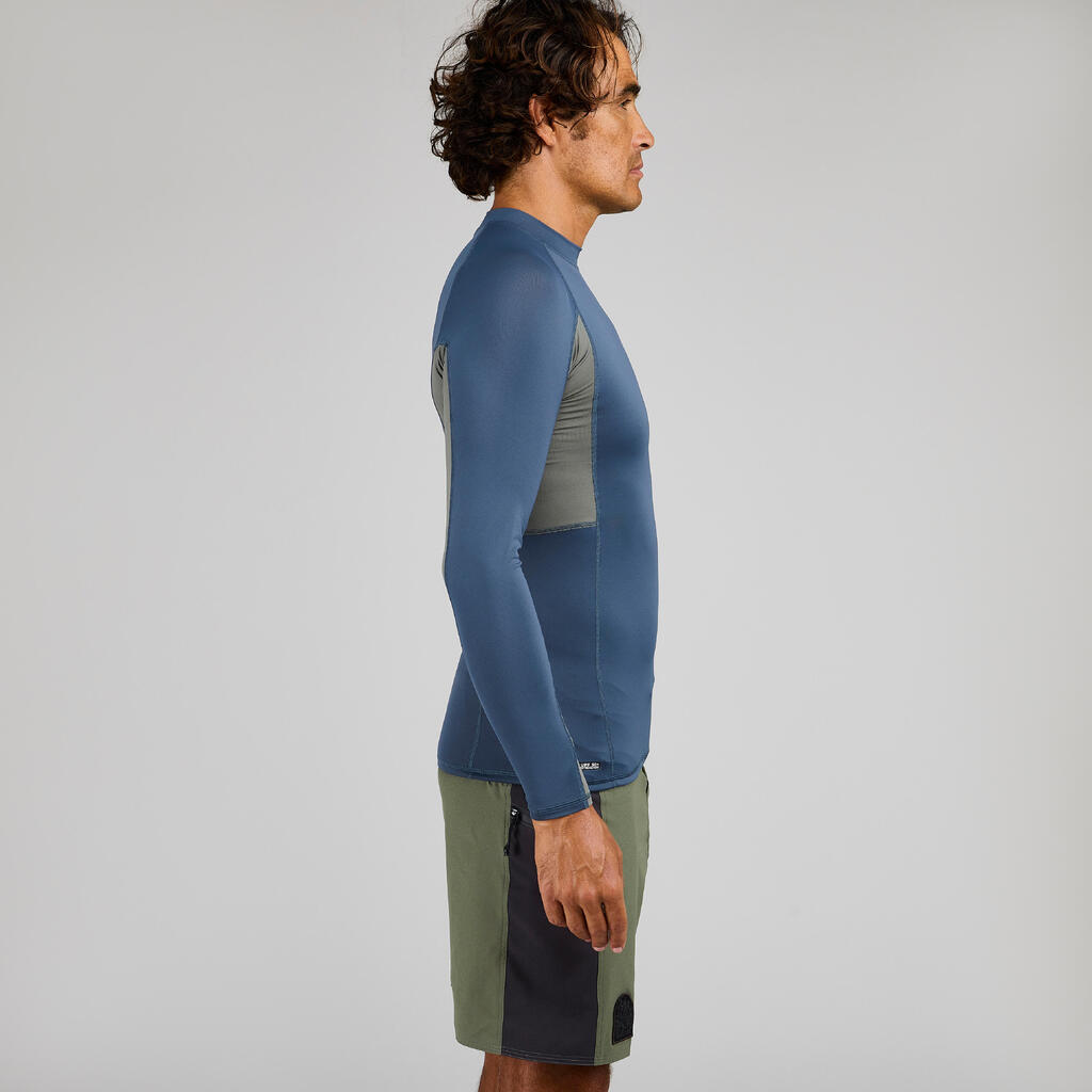 Camiseta de protección solar UV manga larga para Hombre Olaian 500 - Azul